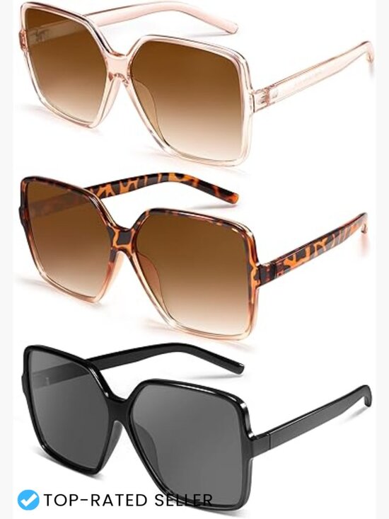 Oversized Square Sunglasses UV Protection Retro Fashion Shades Unisex main image 5